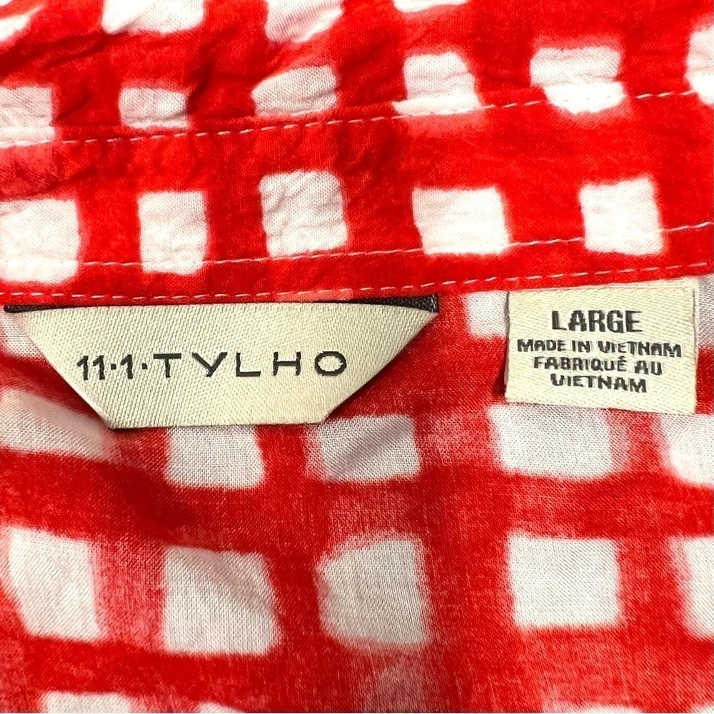 Anthropologie 11:1 Tylho Percy Tunic Mini dress Gingham Plaid Windowpane women L - Picture 6 of 10
